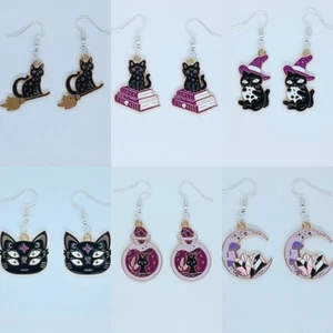 USA Verkäufer Katze Halloween Trank Ouija Tarot Karten Ohrringe 1 Paar Schmuck Neu - Bild 1 von 13