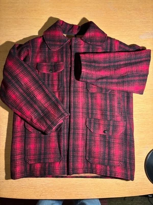 Vintage 60s/70s Woolrich 503 Buffalo Plaid Mackinaw Wool Hunting Jacket Sz-Large - Image 1 of 4