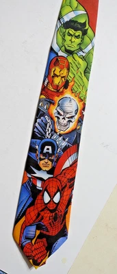 Винтажный 1995 Ralph Marlin галстук галстук Marvel супер героев все звезды Халк, Железный человек - Изображение 1 из 4