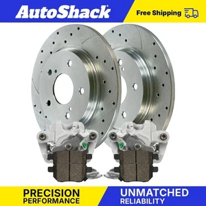Rear Drilled Slotted Brake Rotors Ceramic Pads Calipers for Toyota Corolla - Picture 1 of 7