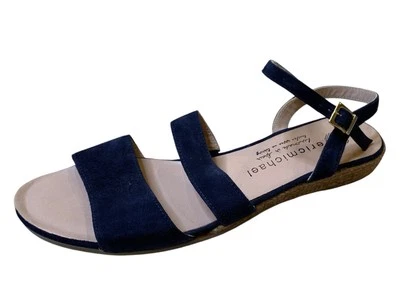 Eric Michael Dark Blue Espadrille Leather Sandals US 9 - EU 40 Made in Spain New - Image 1 of 4