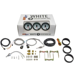 GLOWSHIFT WHITE 7 COLOR DIESEL GAUGE PACKAGE SET FOR DODGE RAM 5.9L 6.7L CUMMINS - Picture 1 of 8