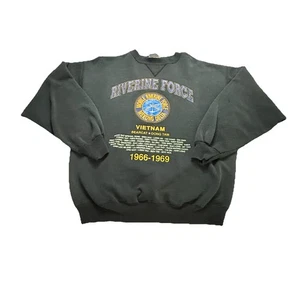 Vintage Riverine Force Sweatshirt Herren XL Hanes Shirt grau Vietnam Erwachsene Made in USA - Bild 1 von 15