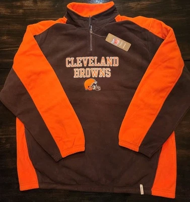 CHAQUETA POLAR Cleveland Browns REEBOK - NFL ONFIELD PARA HOMBRES Cuarto Cremallera 2XL NUEVA NOS Foto 1 de 4