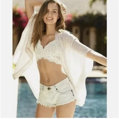 Victoria's Secret Pastel Floral Claro Kimono Corbata Frontal Bata Natación Encubrimiento Vestido OS Foto 1 de 4