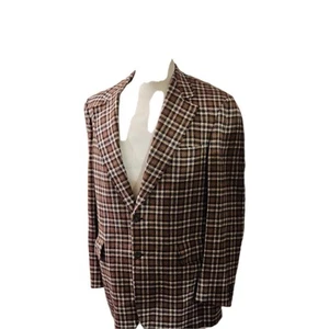 Hickey Freeman Custom British Plaid Blazer Sport Coat Men 42R 1970s - Picture 1 of 7