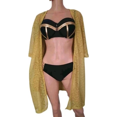 Gelber Spitzen Strand Kimono Abdeckung Größe 8-14 - Bild 1 von 3