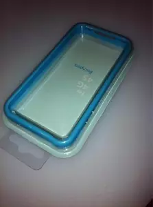 Bumper iPhone 4 4S Light Blue in Blister Side Buttons and Metal Button - Picture 1 of 1