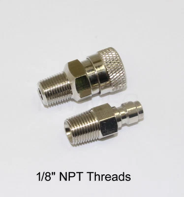 P&W High Pressure Quick Disconnect Set 1/8" NPT Male Threads Open Flow 3001 - Image 1 of 4