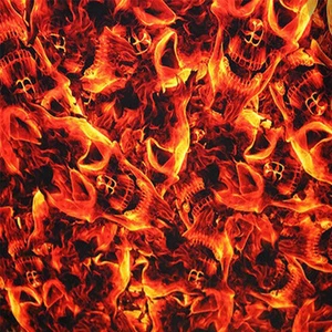 Lámina de impresión de transferencia de agua Fire Fire Skulls - 100 cm de ancho - Imagen 1 de 2