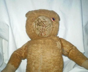  Antique teddy bear old straw a growling bear  - Picture 1 of 12