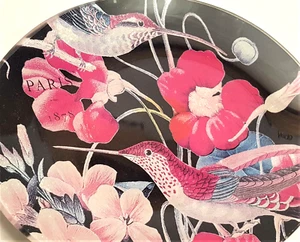 Michel Designworks Piatto Ovale Vetro Uccellini Fiori Parigi 1878 Sapone Caramelle Floreale - Foto 1 di 9