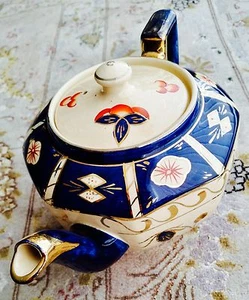 Superb Rare Antique (1920s) English Ellgreave Pottery “Peel” Imari Style Teapot - Picture 1 of 12