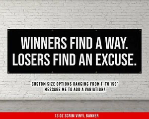 Motivation Fitness Wandbild - Gewinner finden einen Weg Banner für Home Gym - Bild 1 von 8