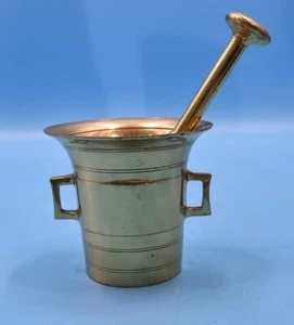 Schwerer Messing Mörser und Stößel Apotheke Kräuter & Medizin Brecher - Bild 1 von 4