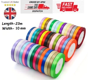 Satin Ribbon 23M 10mm Gift Wrapping Cake Packaging Wedding Decoration 25 YARD - Picture 1 of 20