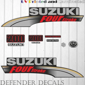 Suzuki 200 hp Four Stroke outboard engine decal sticker set reproduction 2004 - Picture 1 of 1