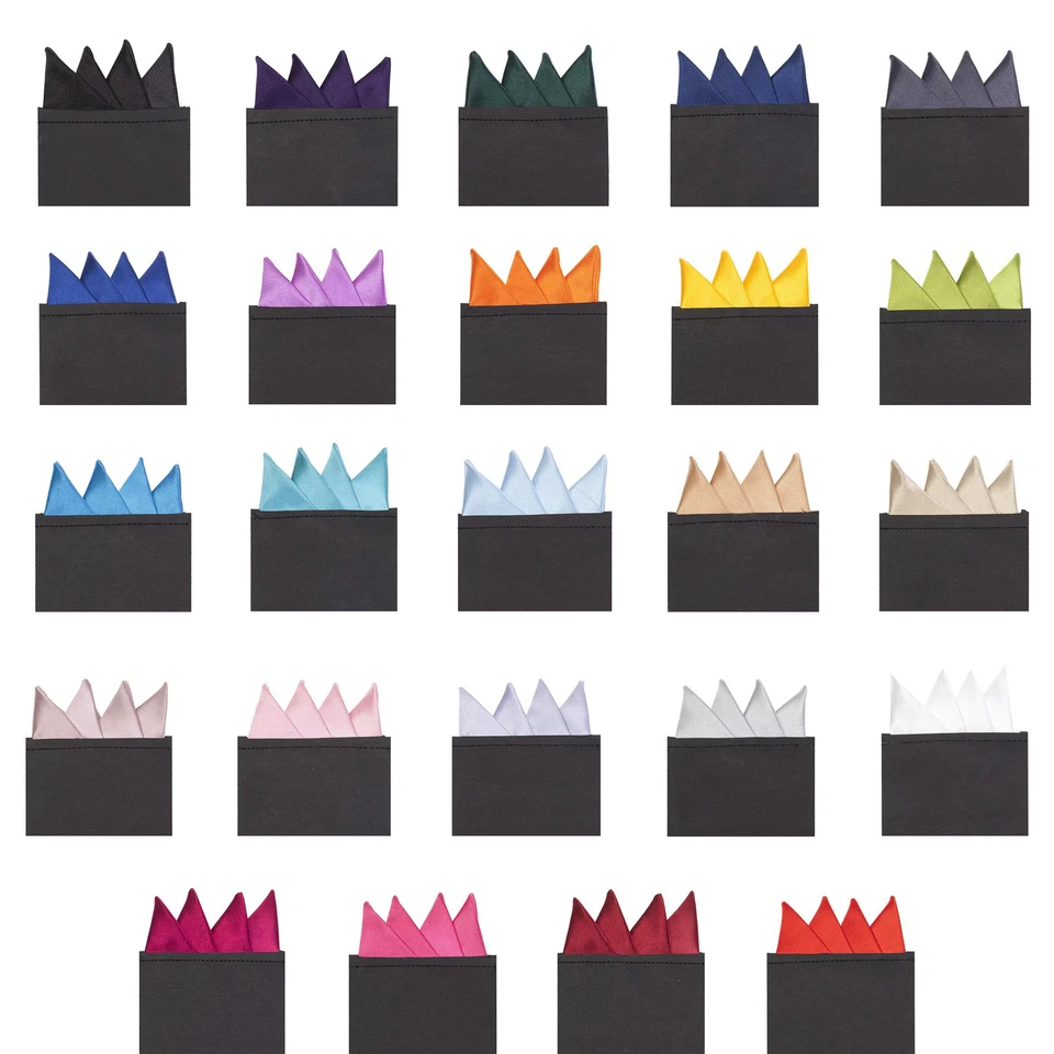Men's Multicolor Pre-Folded Satin Pocket Square: Pointed Elegance - Image 1 of 1
