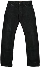 Nudie Jeans W32 L34 Classic Men's Regular Black HANK REY Button Fly Authentic