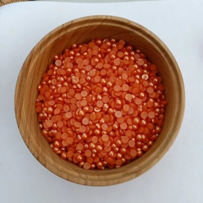 400pcs 4mm Burnt Orange Pearl Cabochon Beads Half Round Flatback AUS O-3D - image 1 of 3