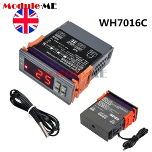 WH7016C DC12/24V AC110-230V Digital Temperaturregler Thermostat + Sensor K - Bild 1 von 7