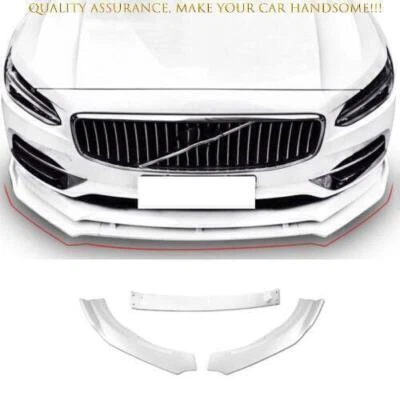 For Volvo S90 2017-2020 Crystal White Front Bumper Lip Spoiler Bodykit Refit 3PC - Image 1 of 4