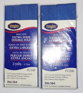 Wrights Nastro bias doppia piega 1/2" 2 - 3 iarde pietra blu PC206 206 584 - Foto 1 di 1
