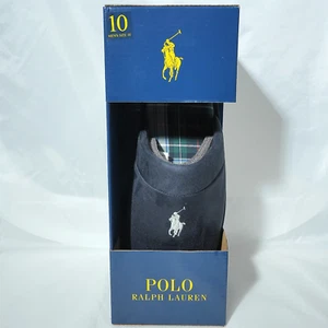 Polo Ralph Lauren Mens Blue KLARENCE Plaid Memory Foam Lined Slippers Size 10 - Picture 1 of 3