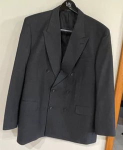 Jones NY Mens Double Breasted Suit Jacket 42R Kaufmanns Pgh EUC Wool Cashmere - Picture 1 of 8