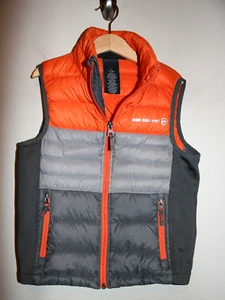 Boys Free Country Thin Lightweight Down Puffer Vest Jacket Orange Gray 7/8 - Picture 1 of 3