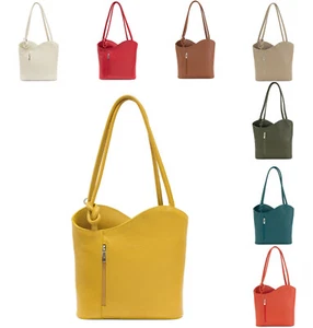 Mädchen Damen Cabrio Rucksack Damen Vera Pelle Leder Schultertasche VP024 - Bild 1 von 28