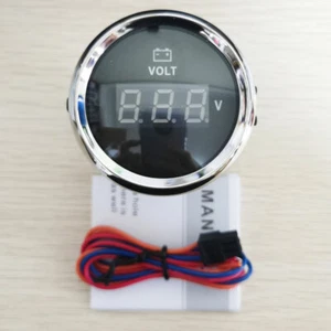52MM 2'' Digital Volt Meter Gauge 8-32V for Car Truck Motorcycle Universal Black - Picture 1 of 6