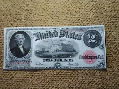 1917 $2 TWO DOLLAR LARGE-SIZE BANKNOTE, CRISP, VERY NICE, VF++/XF, RED SEAL - Image 1 of 4