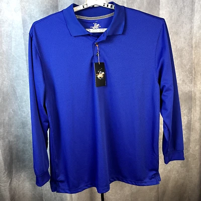 Pullover Beverly Hills Polo Club Para Hombre XXL Azul 1/4 Cremallera Rendimiento-NUEVO CON ETIQUETAS Foto 1 de 4