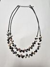 Vintage Lia Sophia Freshwater Pearls Beads Necklace Choker 2 Strands 17"