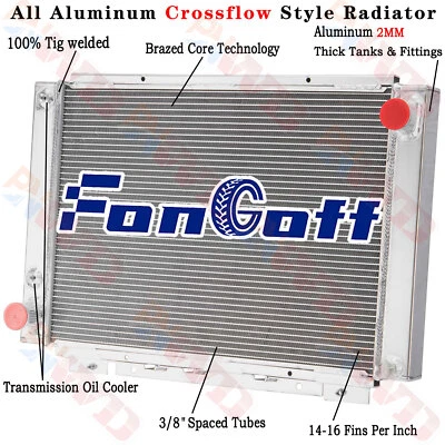 Aluminum 4 Row Radiator For 1961-1966 Ford Thunderbird T-Bird TBird 6.4L 7.0L V8 - Image 1 of 4
