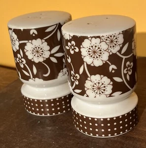 Stafford Calicot Brown Salt And Pepper Set, Mid Century Modern, EUC - Picture 1 of 11