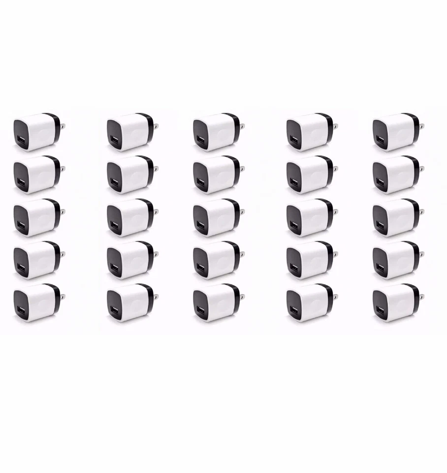 20x 1A USB Power Adapter AC Home Wall Charger US Plug FOR iPhone 5S 6 7 8 LG HTC - Image 1 of 3