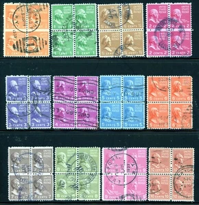 Stamps United States, Scott # 803/815 used blocks of four, missing 809 - Picture 1 of 1