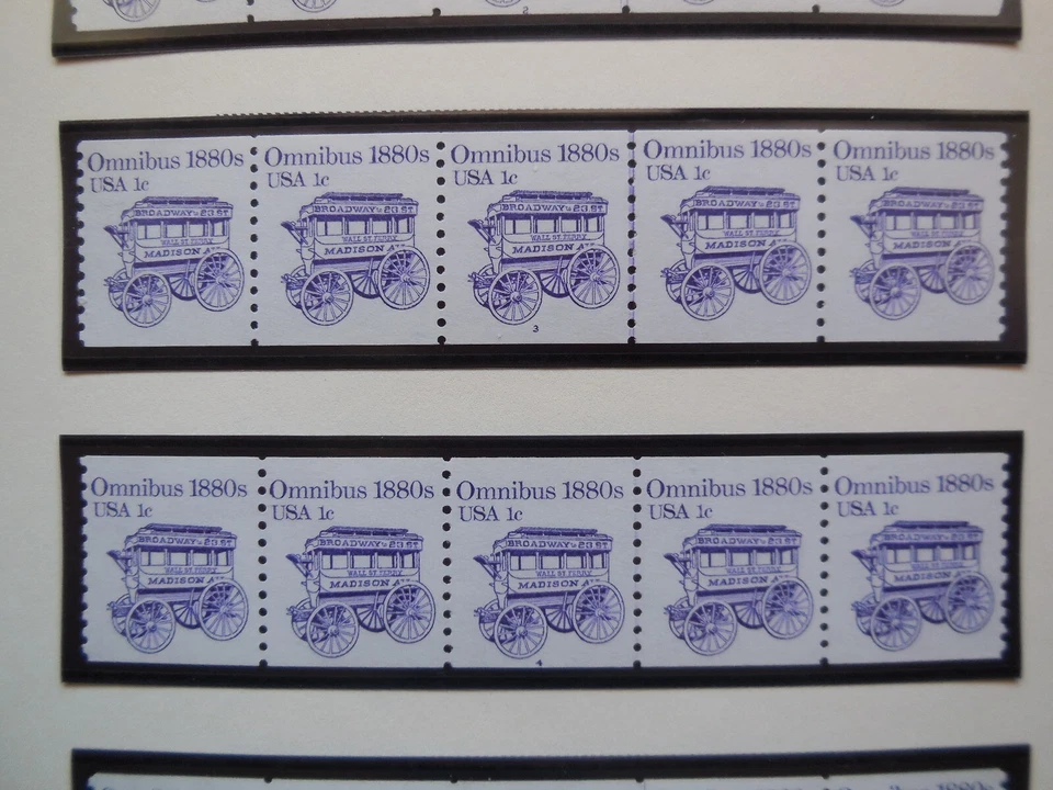 #1897  1c Omnibus 1880s PNC5 #3  & #4  MNH OG VF - Image 1 of 1