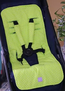 AUSSIE STOCKS Universal Handmade Pram/Stroller Liner Straps Covers Lime Polkadot - Picture 1 of 6