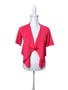 Hoss Intropia Coral Pink Red Open Cardigan Waterfall Shrug Size Small - Picture 1 of 6