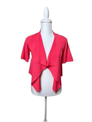 Cárdigan abierto Hoss Intropia coral rosa rojo cascada encogerse de hombros talla pequeña Foto 1 de 4