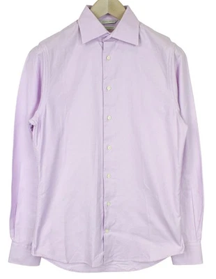 Suitsupply Herrenformales Camicia 37/14 1/2 Viola Chiaro Slim Cotone Puro - Immagine 1 di 4