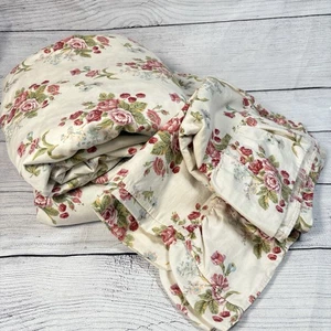 Ralph Lauren EMILY ANNE Ecru Rose Blumen Rüschen Queen 4-teiliges Lakenset Landhaus - Bild 1 von 5