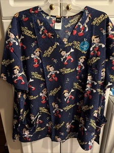 Cherokee Tooniforms Men's Pinocchio V-Neck Knit Panel Scrub Top Size 4X - NEW! - Picture 1 of 10
