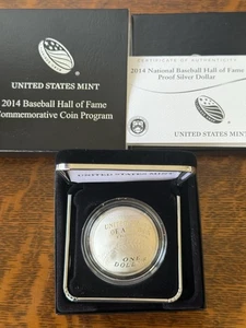 2014 national baseball hall of fame Proof silver dollar - Picture 1 of 2