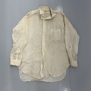 Vintage 40s Manhattan Cream Pattern Distressed Cotton Shirt 1940s True Vintage - Picture 1 of 6