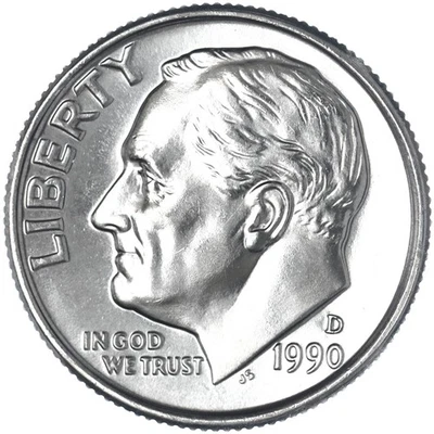 1990 D Roosevelt Dime BU US Coin See Pics D679 - Image 1 of 3