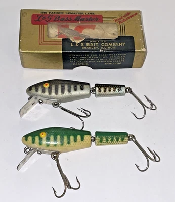 Vintage L&S Bass-Master 25 & 15 Fishing Lures-  Opaque Eyes - Image 1 of 4